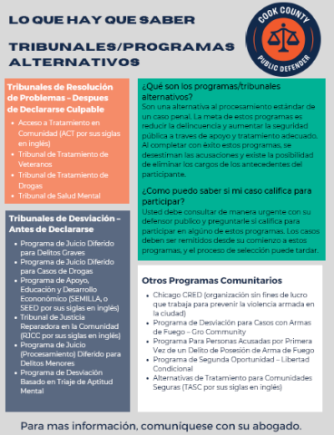 What To Know: Alternative Courts and Programs Spanish fact sheet thumbnail